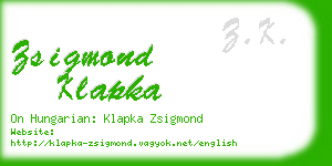 zsigmond klapka business card